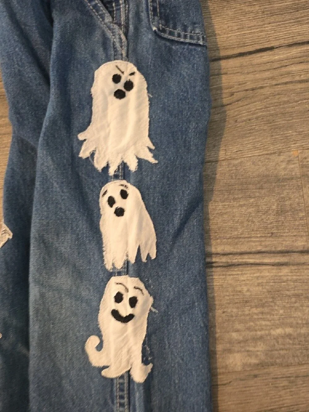 OshKosh B'gosh Vintage Blue Denim Overalls with Halloween Appliqués
